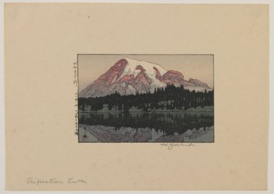 Lac de Réflexion sur le Mont Rainier, époque Showa - Hiroshi Yoshida