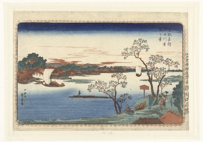 Cerisiers en feuilles le long de la rivière Sumida - Hiroshige (I) , Utagawa