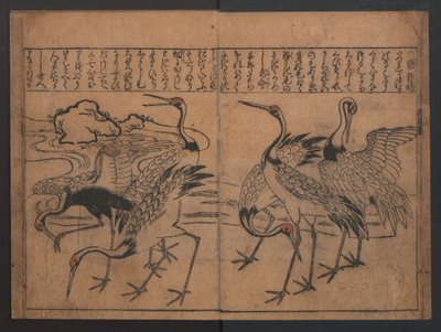 Illustrationen von Vögeln und Blumen (Kachō e-zukushi) - Hishikawa Moronobu