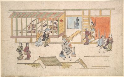 Scène dans le Yoshiwara - Hishikawa Moronobu
