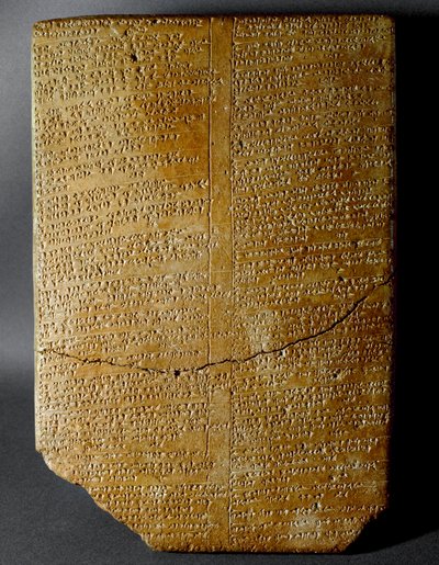 Civilisation hittite : tablette cunéiforme transcrivant le Rituel d