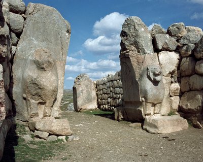Porte des Lions intégrée dans les murs de Hattusa - Hittite