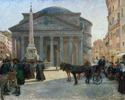 Depuis la place du Panthéon à Rome - Hjalmer Eilif Emanuel Peterssen