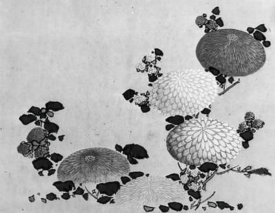 Chrysanthèmes, 19ème siècle - Hokusai School.