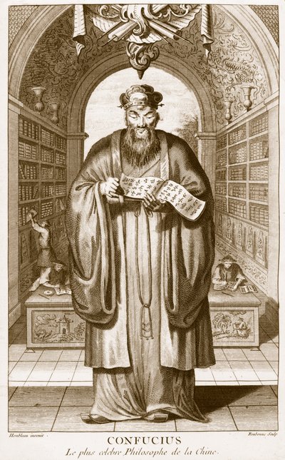 Kong-Fu-Tse, ou Confucius, le philosophe le plus célèbre de Chine, gravé par Henry Fletcher (fl.1729) - Honbleau