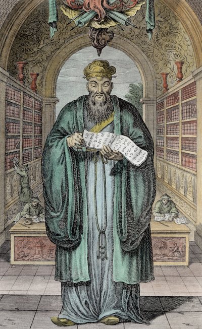 Kong-Fu-Tse, ou Confucius, le plus célèbre philosophe de Chine, gravé par Henry Fletcher (fl.1729) - Honbleau