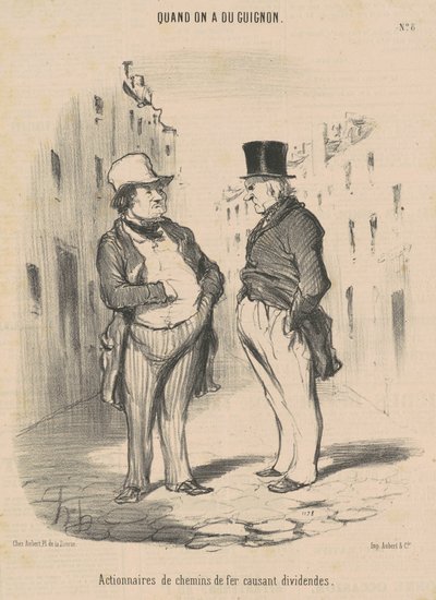 Actionnaires de chemins de fer causant dividendes - Honoré Daumier