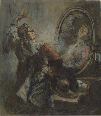 Acteur posant devant un miroir - Honoré Daumier