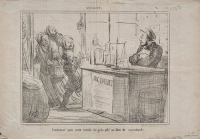 Actualités (No. 252) : Condamné pour avoir vendu un tas de sable au lieu de sucre brun humide - Honoré Daumier