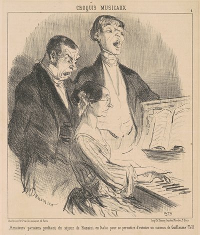 Amateurs parisiens profitant du séjour de Rossini - Honoré Daumier