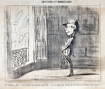 Œuvre de Honoré Daumier (1808-1879) Charivari date de 1854 : Série TECHNIQUES ET OWNIRES « M. Vautour - Bon !... C