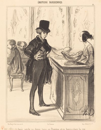 Avoir perdu sa demi-tasse au Domino et sa bourse dans la rue - Honoré Daumier