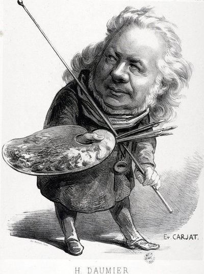 Caricature par Honoré Daumier, graveur, peintre et sculpteur français. Gravure de Carjat. Dim: 29,5x23cm. Musée Arbaud. - Honoré Daumier