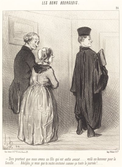 Dire... que nous avons un fils qui est... avocat... - Honoré Daumier