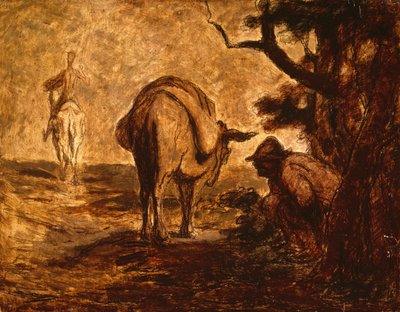 Don Quichotte et Sancho Panza se Soulageant, c. 1855 - Honoré Daumier