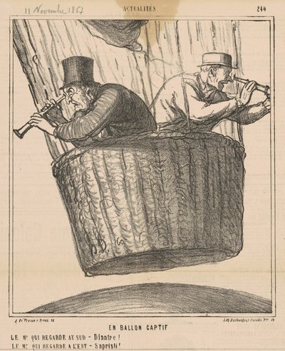 En ballon captif - Honoré Daumier