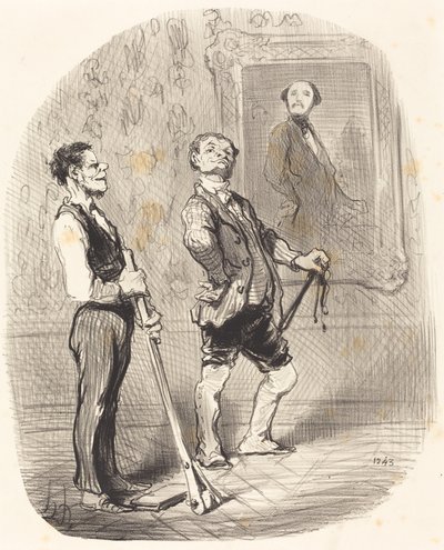 Il y a trois mois, monsieur le vicomte posait... comme ça... - Honoré Daumier