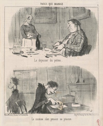 Le déjeuner du patron le sixième clerc... - Honoré Daumier