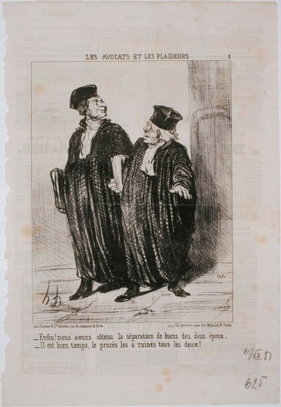 Les Avocats et Les Plaideurs: Enfin! Nous avons obtenu la séparation de biens... - Honoré Daumier