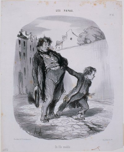 Les Papas- Un fils modèle - Honoré Daumier