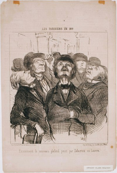 Les Parisiens en 1852: Examinant le nouveau plafond...Par Delacroix - Honoré Daumier