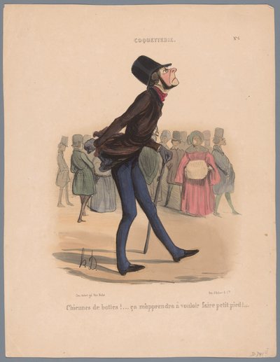 Homme marchant avec des chaussures trop petites - Honoré Daumier