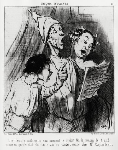 Esquisses musicales: une famille mélomane commence à répéter le matin la grande chanson qu