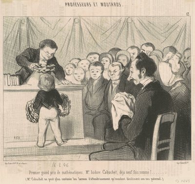 Premier grand prix de mathématiques, M. Cabuchet - Honoré Daumier