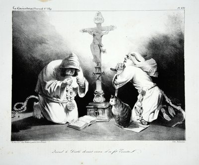 Quand le diable devint vieux, il se fit ermite, pub. 1835 - Honoré Daumier