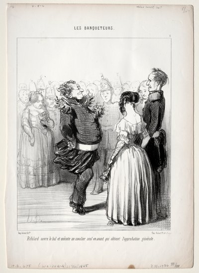 Les banqueteurs, planche 5 : Rifolard ouvre le bal - Honoré Daumier