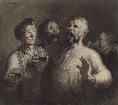 Les Buveurs, vers 1860 - Honoré Daumier