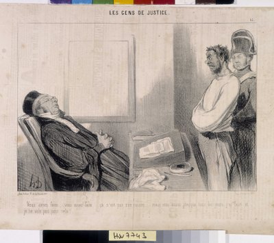 Le peuple de la justice. Caricature par Honoré Daumier (1808-1879), 37,5x28. Extrait du journal Le Charivari, Musée des Beaux-Arts, Palais Longchamp, Marseille. - Honoré Daumier