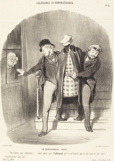 Un Déménagement furtif - Honoré Daumier