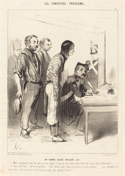 Un homme sauvé malgré lui - Honoré Daumier