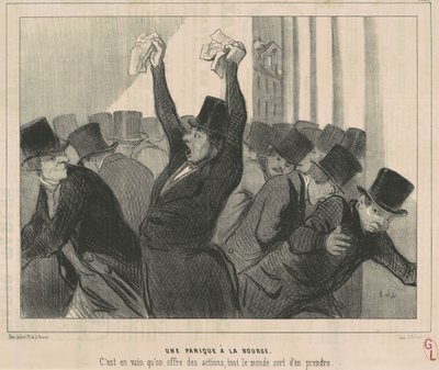 Une panique à la bourse - Honoré Daumier