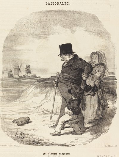 Une terrible rencontre - Honoré Daumier