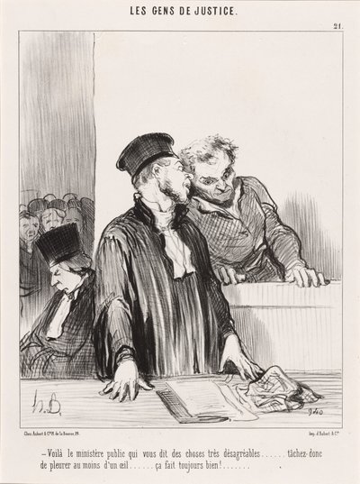 Voilà le ministère public qui vous dit des choses... désagréables... - Honoré Daumier