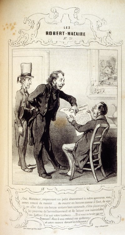 Illustrations sur les idées et légendes Philipon sous le titre Les Cent et Robert Macaire - Honoré Daumier