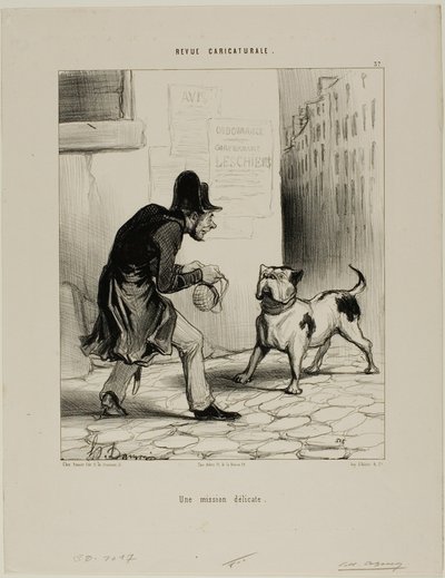 Une tâche délicate, planche 37 de la Revue Caricaturale - Honoré Victorin Daumier