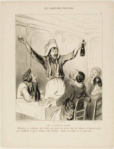 Un dernier toast ! "Messieurs, ne remontons pas à bord sans porter un dernier toast en l