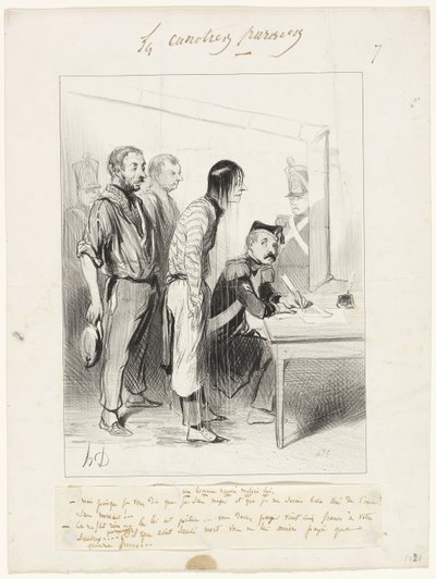 Un homme sauvé malgré lui, planche sept des Canotiers Parisiens - Honoré Victorin Daumier