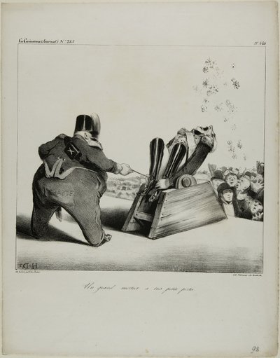 Un grand mortier à courte portée, planche 488 - Honoré Victorin Daumier