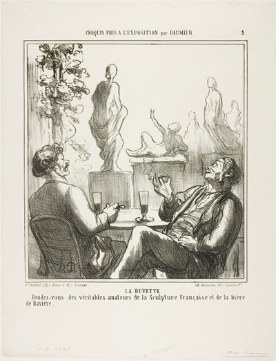 Au bar. Rendez-vous des vrais amateurs de sculpture française et de bière bavaroise, planche 5 de Croquis pris à l