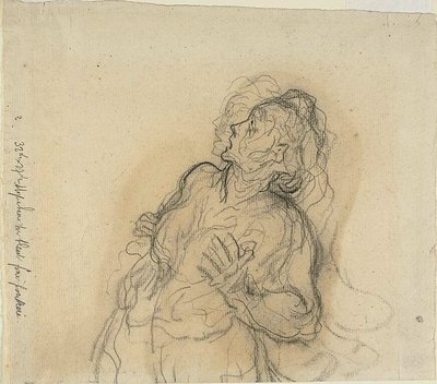 Femme effrayée - Honoré Victorin Daumier