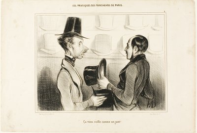 "Il vous va comme un gant", planche 34 de Types Parisiens - Honoré Victorin Daumier