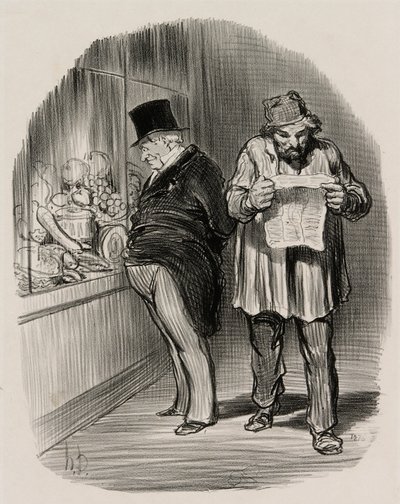 Worker and Bourgeois, from Les Parisiens En 1848 - Honoré Victorin Daumier