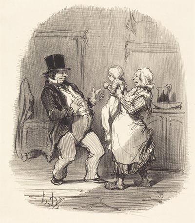 Ah! monsieur... faut pas lui rire comme ça... - Honoré Daumier