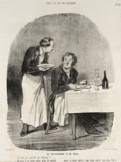Au restaurant à 32 sous - Honoré Daumier