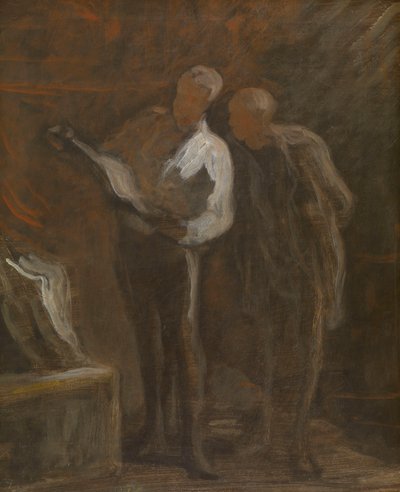 Collectionner des gravures, vers 1870-73 (huile sur toile) - Honore Daumier