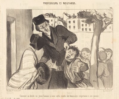 Comment on décide un jeune homme à venir... - Honoré Daumier